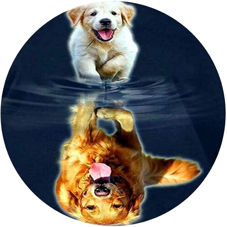 Yingxin34 Adultos Rompecabezas 1000 Piezas Perro Golden Retriever Niños Ocio Juegos creativos de Rompecabezas Juguetes de Arte Rompecabezas Rompecabezas Circular