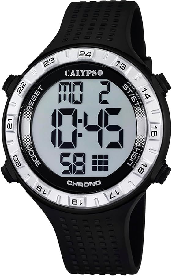 CALYPSO Reloj Modelo K5663/1 de la colección Digital FOR Man, Caja de 50,00/49,20 mm Plata con Correa de plástico Negro para Caballero