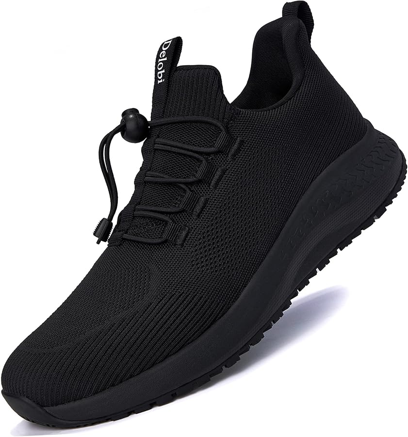 Non Slip Shoes for Men Food Service, Waterproof Work Shoes Restaurant,Slip On Resistant Sneakers, Breathable, Lightweight Walking Shoes for Kitchen and Restaurant Work Black