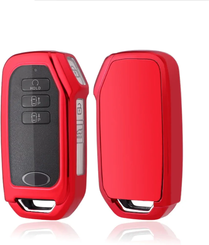 CDEFG Kia Ceed CD Niro Stinger Soul Sportage Sorento EV6 2022 Funda para Llave de Coche TPU Botones Carcasa Protectora para Mando Smart Funda para Llaves Accesorios (7-Botones Rojo)