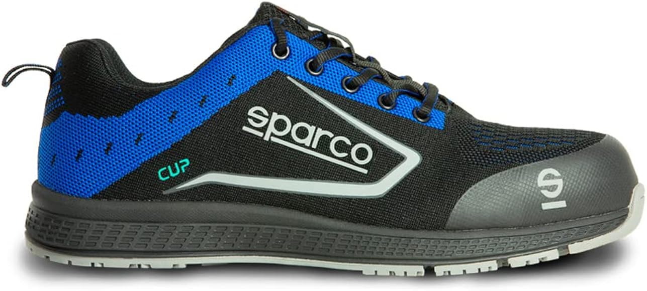 Sparco Zapatos de Seguridad Ligeros Cup S1P Ricard Black/Blue EU Talla 44 Unisex Adulto