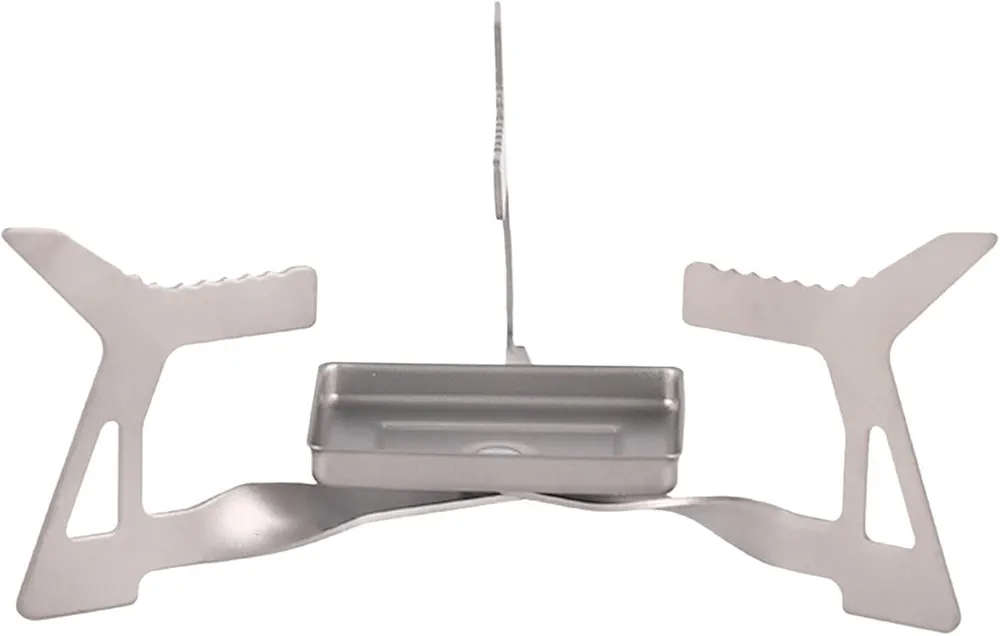 Streysisl Hornillo de camping plegable | Estufa de titanio triangular portátil, cocina de picnic integrada, equipo de camping al aire libre para mochileros, trekking, pesca