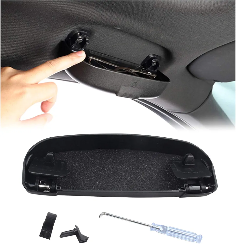 BIXUAN Soporte para Gafas de Coche Compatible con Mercedes Benz GLA Clase X156 / Clase C W205 / GLC SUV X253 / Clase B W246 / Clase A W176 Organizador de Gafas Caja de Soporte Multifunción