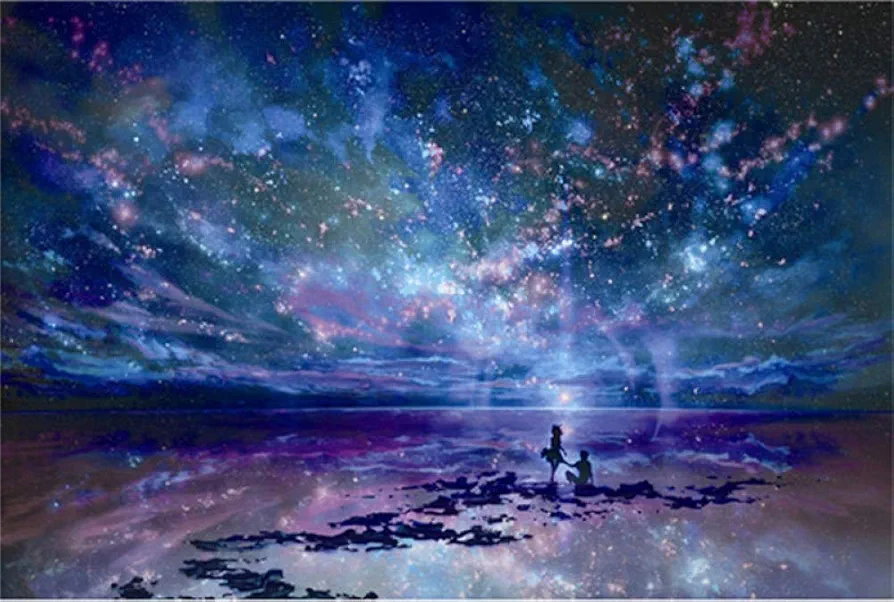 YuAn Rompecabezas De Madera De 1000 Piezas,Cielo Estrellado De Fantasía Azul, Adultos Niños Juegos De Rompecabezas Desafío Cerebral,Familyfriends Interactivo Ocio Buenos Regalos De Cumpleaños,1000Ps