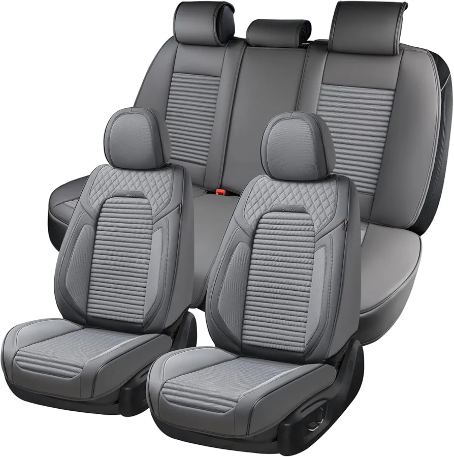 Coverado Juego Completo de Asientos de automóviles,Juego de Asientos Cuero de automóviles de Delanteros y Traseros Impermeables,Adecuado para la mayoría de Las camionetas SUV de automóvile D8808 Seat
