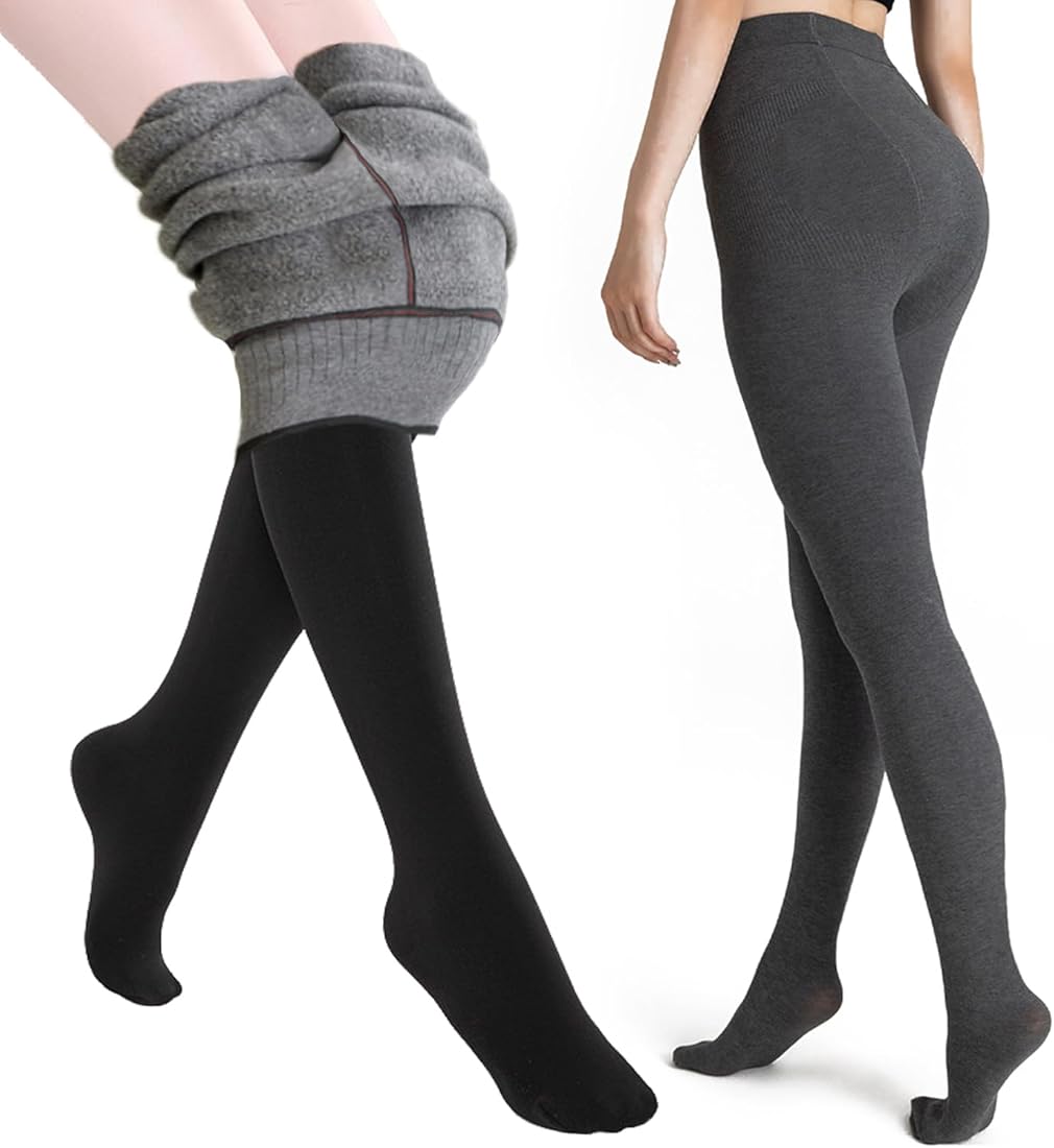 Leggings Térmicos Invierno, 2 Pares Cálido Leggings para Mujer, Mallas Gruesas Termicas