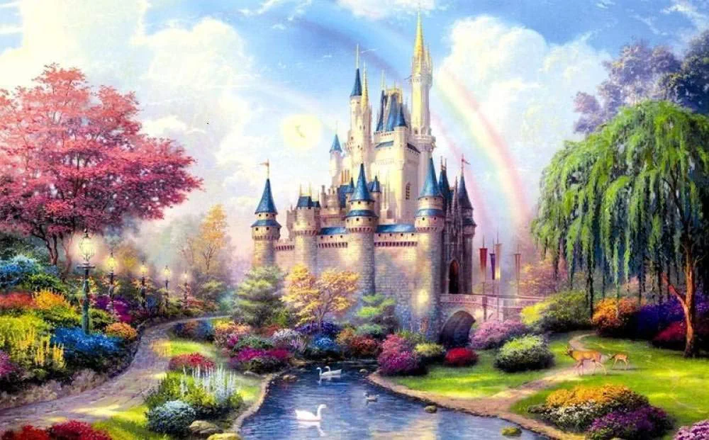 YuAn Rompecabezas De Madera De 1000 Piezas,Castillo Arco Iris, Adultos Niños Rompecabezas Juegos Desafío Cerebral, Familiarfriends Interactivo Ocio Buenos Regalos De Cumpleaños,1500Ps