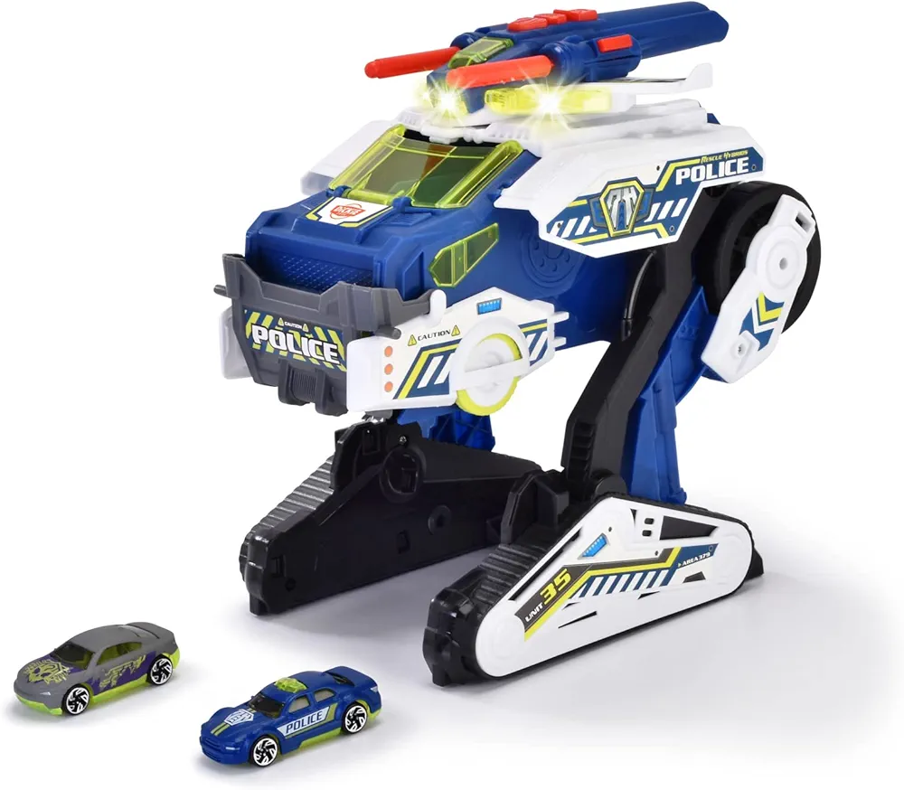 Dickie 203794001 – Vehículo Police BOT 35 cm, 3 años, con Rueda Libre, Incluye vehículo Escala 1:64