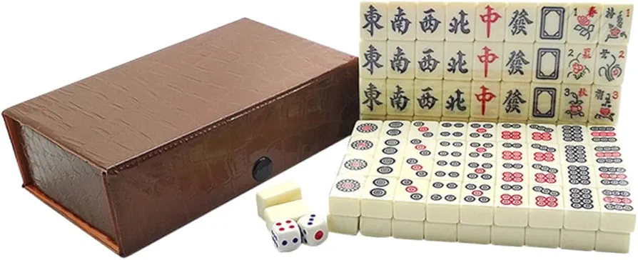 PHENOFICE 1 Juego Viajes Ocio Mahjong maquineta Cajas Kit de Mahjong de Viaje portátil Miniature Kits majong jongg Fiesta Mahjong Juguete Juego de Mahjong Chino Juguetes Acrílico