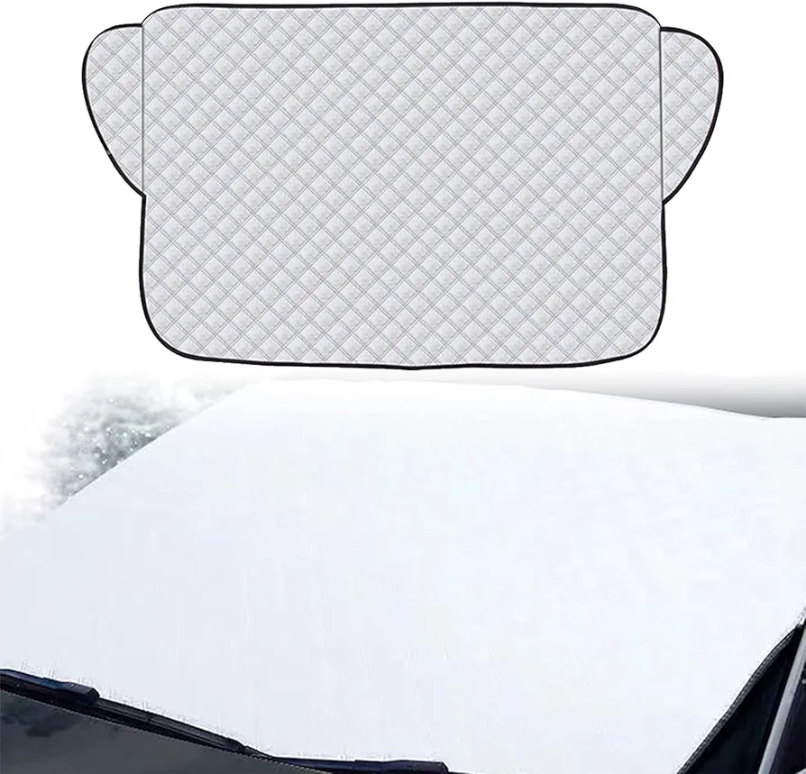 Cubierta de Parabrisas de Automóvil,Cubierta de Parabrisas con Dos Cubiertas de Espejo,Cubierta de Parabrisas Coche,Protector para Parabrisas,140x100cm Protege de Hielo,Nieve,Rayos UV,Sol y Lluvia