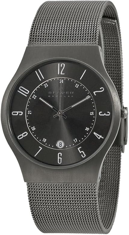 Skagen Sundby Reloj para Hombre, Movimiento de Cuarzo con Correa de Acero o Piel