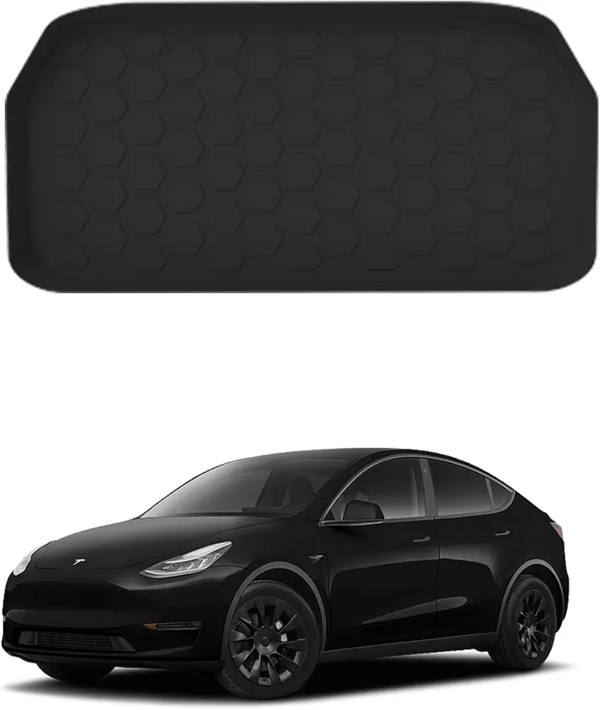 Tesla Model Y - Alfombrilla de silicona para todo tipo de clima, impermeable, antideslizante y fácil de limpiar, accesorios Tesla Model Y, alfombrilla para maletero (forro delantero del maletero)