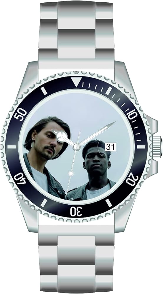 memories Reloj con foto con foto, diámetro de 40 mm, acero inoxidable, pulsera de 3 bares, indicador de fecha, fabricado en Alemania, plata, Pulsera