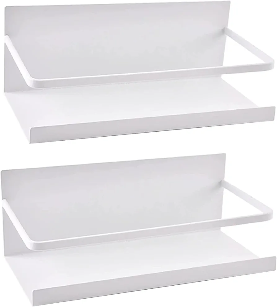DoDuo - Estantería para frigorífico, 2 piezas, estante de especias magnético, estante de refrigerador, organizador magnético, ahorro de espacio para la cocina, color blanco