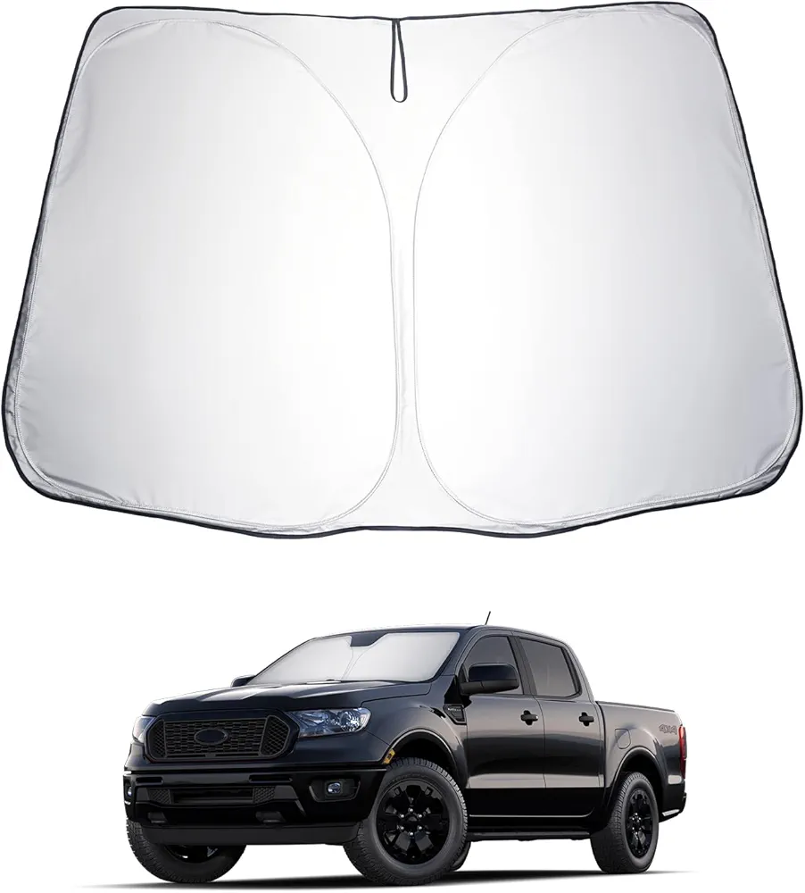 LUWU Compatible con Ford Ranger 2016-2022 Parasol Coche Delantero Parasol para Parabrisa de Parabrisas Plegable Sombrilla Protector Accesorios para Automóvil En Verano