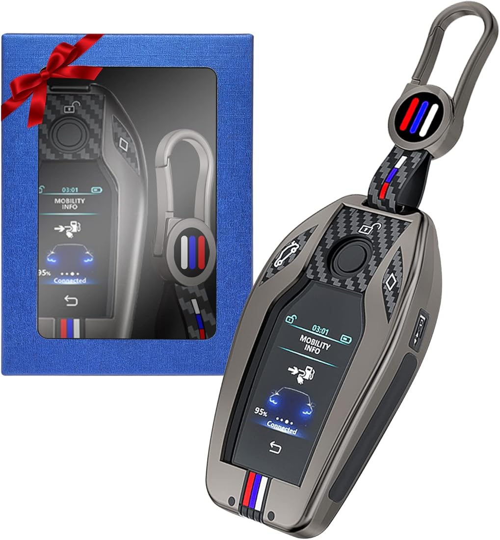 Yumzeco Funda para llave de coche de aleación de zinc compatible con BMW