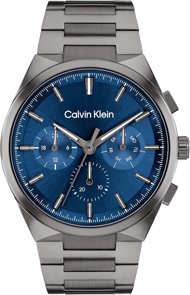 Calvin Klein Reloj Analógico de Cuarzo multifunción para Hombre Colección DISTINGUISH con Correa en Acero Inoxidable