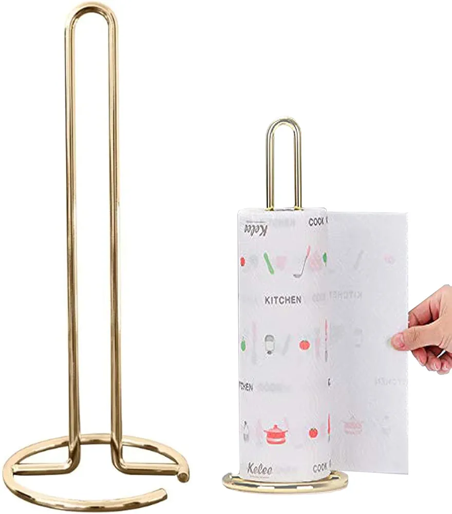 Portátil Soporte Papel de Cocina Soporte de Acero, Soporte para Rollo de Papel de Cocina Porta Rollos Papel Cocina Acero Inoxidable Antideslizante Soporte Rollo Papel para Utensilios de Cocina