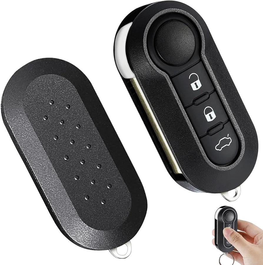 Carcasa para Llave Coche Accesorios De Repuesto y Funda con Mando A Distancia de Coche 3 Botones Compatible con Fiat 500 Punto Ducato Stilo Panda Doblò Fiorino Lancia Citroen Peugeot