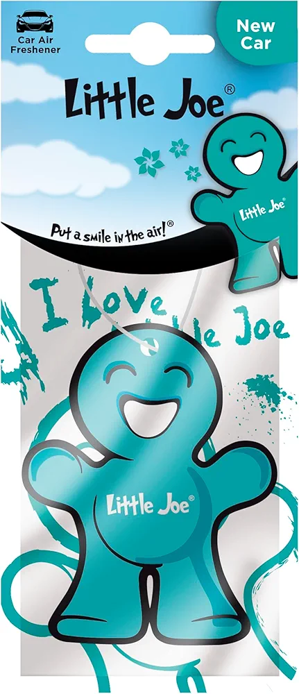 Little Joe Perfumador de Celulosa Aroma New Car con Colgador Automóvil, Hogar u Oficina. Larga duración. Aroma Irresistible y Divertido para Todos los Públicos.