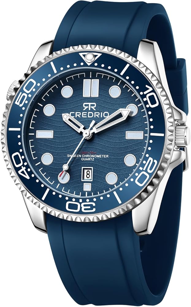 Dayllon Reloj de pulsera para hombre, cronógrafo, resistente al agua, luminoso, diseño deportivo, informal, con correa de silicona, regalo elegante para hombres, azul