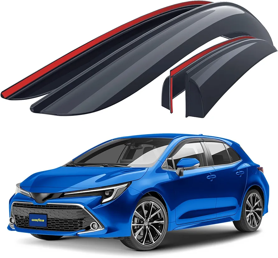 Goodyear Deflectores de Aire para/Compatible con Toyota Corolla Hatchback 2020-2024, deflectores de Viento, Cortavientos Ventana Coche, Adhesivos, 4 Unidades