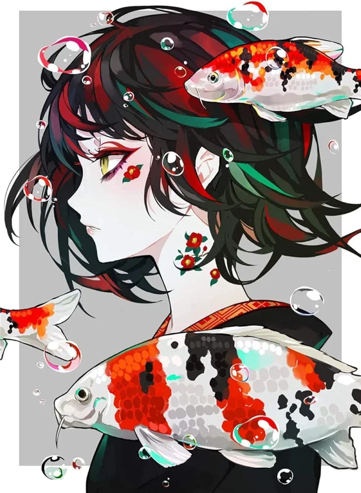 ANSNOW Rompecabezas Rompecabezas para Adultos 1000 Piezas Anime Girl Koi Juguete Educativo Ocio Juego Diy Regalo Rompecabezas Rompecabezas