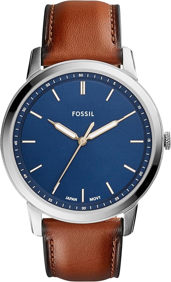 Fossil Minimalist Reloj para Hombre, Movimiento de Cuarzo con Correa de Acero o Piel