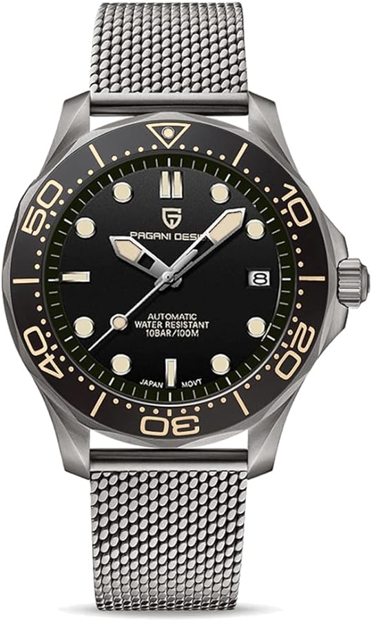 Pagani Design 007-Modelo 1667 - Reloj automático para hombre, movimiento NH35 de acero Stianless, resistente al agua hasta 100 m, reloj de pulsera para hombre