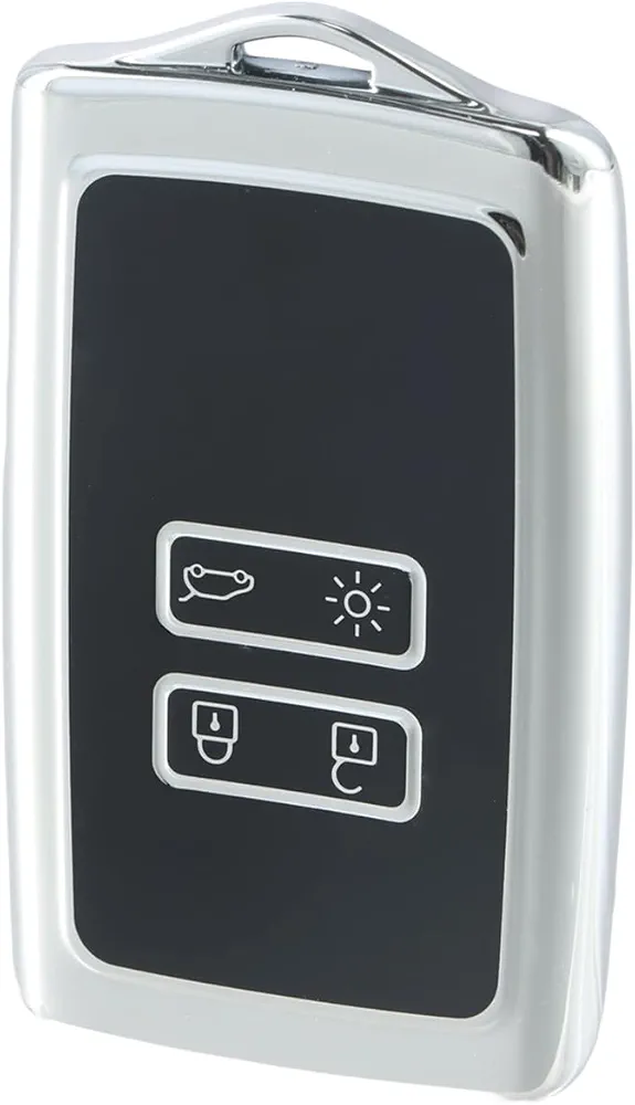Anseom Cáscara de la Llave Del Coche, Funda de Silicona Compatible para Renault Llave de Coche Smart Key de 4 Botones, Funda Protectora de TPU para Renault Captur Megane Talisman Espace Clio Zoe Koleo