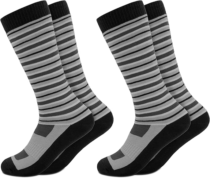 Occulto CALCETINES de ESQUI para NIÑOS y NIÑAS (2 Pares), CALCETINES TÉRMICOS NIÑOS de INVIERNO ACOLCHADOS y TRANSPIRABLES