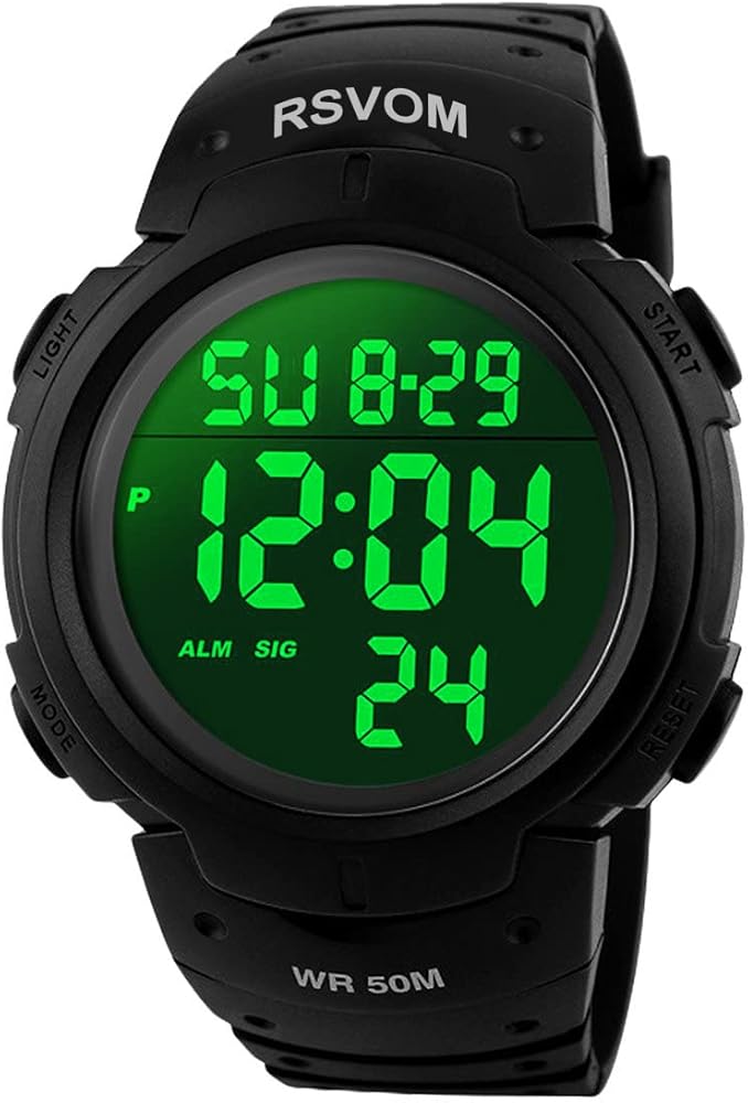 Relojes Digitales para Hombre, Reloj Deportivo Resistente al Agua de 5 ATM con Alarma/cronómetro, Reloj de Pulsera Militar con Esfera Grande Negra para Correr