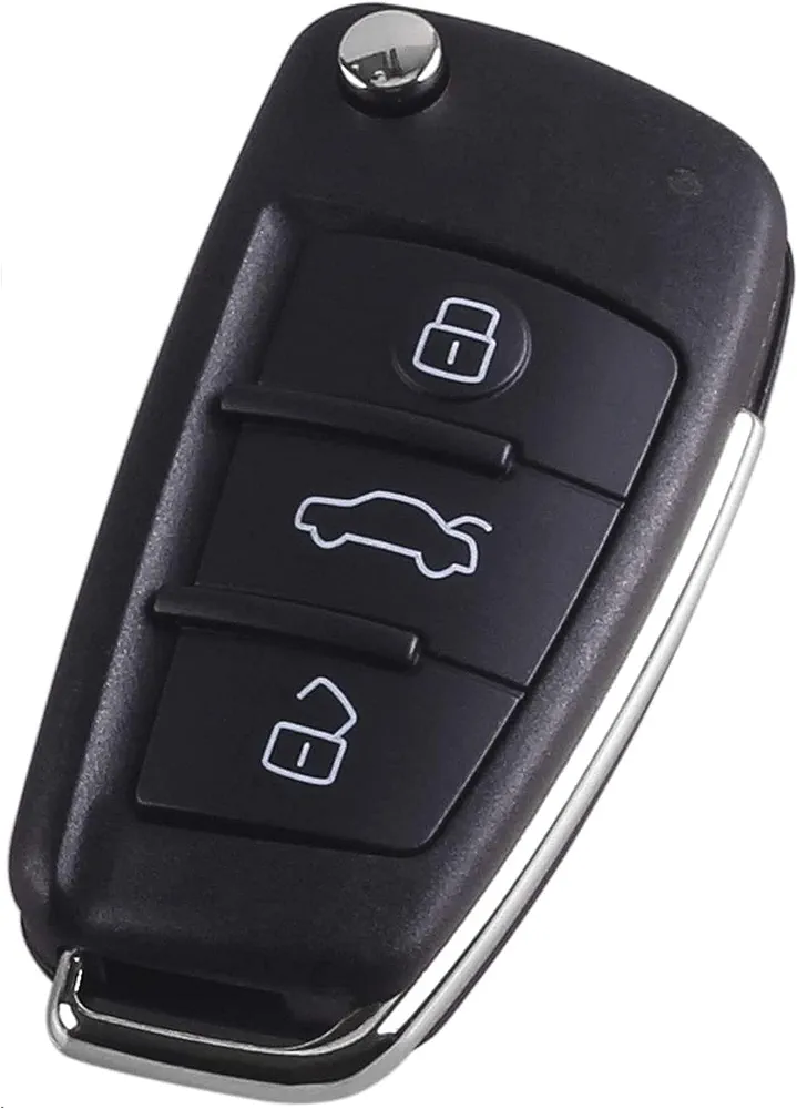 Heart Horse 3 Botones Funda Plegable Llave remota para A2 A3 A4 A6 A6L A8 Q7 TT, A3 reemplazo Funda Llave Remoto,A4 Mando a Distancia Llave de Coche