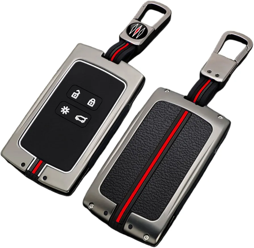 Otai Aleación de Zinc Cubierta de la Llave del Coche Caso Compatible con Renault Koleos Kadjar Megane Clio captur kangoo Carcasa de Llave Inteligente 4 Botones (Mate)