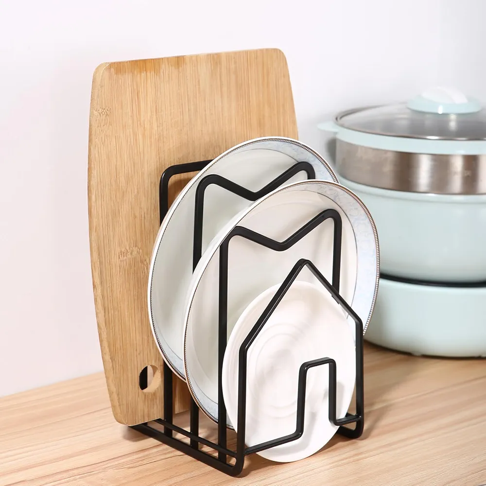 Jissta Organizador Bandejas Cocina Soporte Para Bandejas de Cocina Soporte Bandejas Cocina,Soporte Tapas Ollas,Ordenación de Cocina,Para el Almacenamiento de Tablas de Cortar, Tapas de Ollas