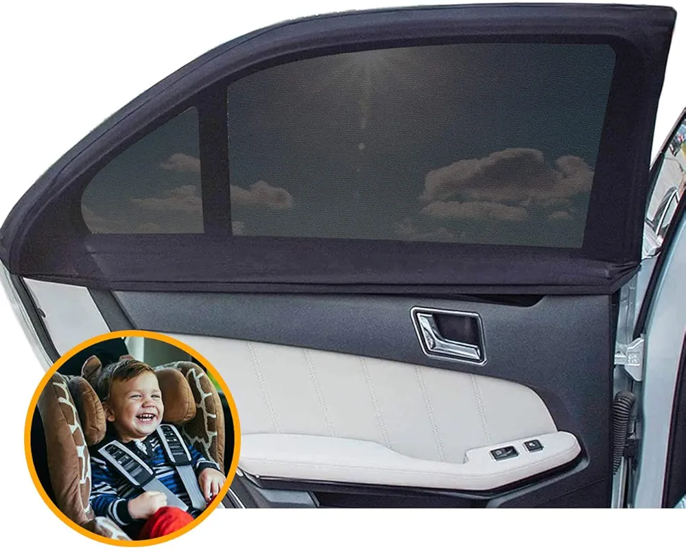 Maysurban Parasol de Coche Ventana Lateral Trasera Parasol Coche Bebé Protección contra Rayos UVA y Anti-Mosquitos para Niños y Mascotas