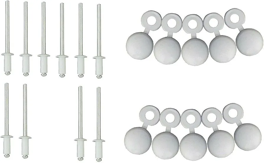 cyclingcolors Remaches con Tapa de Remache para Automóvil/Motocicleta Automática/Scooter/Placa de Matrícula de Ciclomotor, Blanco, Paquete de 20