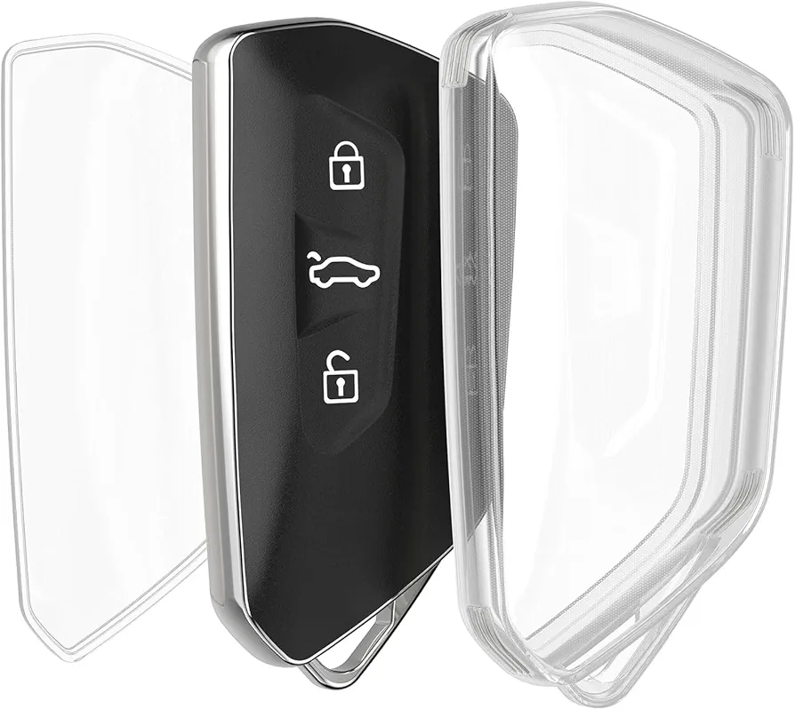 Biglumin Carcasas de Llaves - Llaves Volkswagen Golf, Llavero Transparente para Llaves de Volkswagen, Llavero Volkswagen Transparente, Estuche Transparente para Llaves de automóvil.