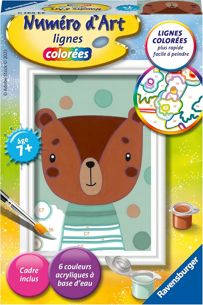 Ravensburger – Número de arte mini formato – Ocio creativo – Kit de pintura por números – Actividad relajante y creativa – a partir de 7 años – 23591 – Versión francesa