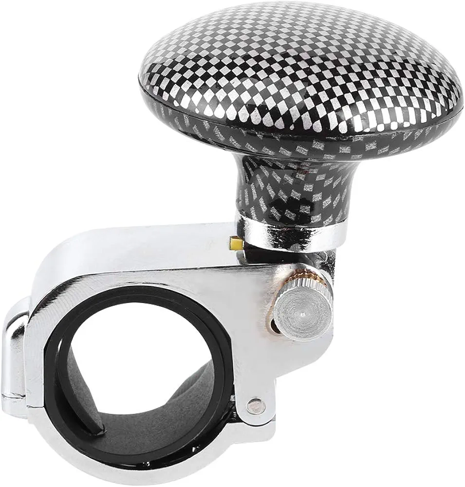 Perilla del volante del automóvil, Perilla giratoria del volante del automóvil Universal Control de la manija auxiliar auxiliar de la bola de potencia(Fibra de carbon)