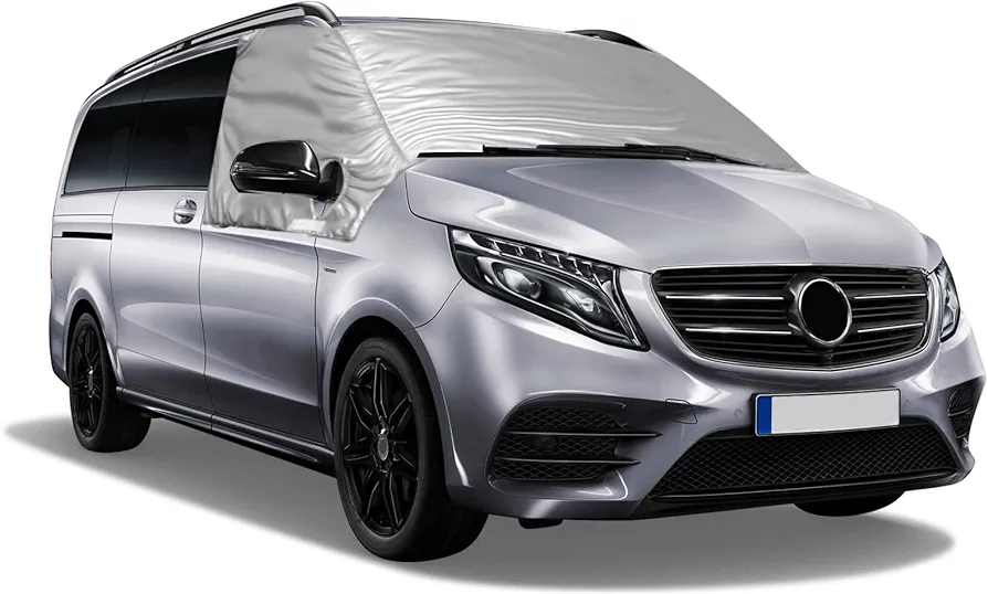Cubierta del Parabrisas Compatible con Mercedes Benz Vito III W447 2014-2022, Parasol Ventana Delantera, 100% Opaco, Bloquea Los Rayos UV, Protector de Parabrisas Delantera Resistente Intemperie