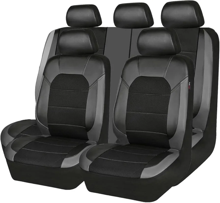 DELPOS Fundas de asiento de coche universales para Mercedes Benz Clase B B150 W245 B180 W245 B200 W245 B170 W245 F-Cell W245 accesorios para coche, color negro y gris