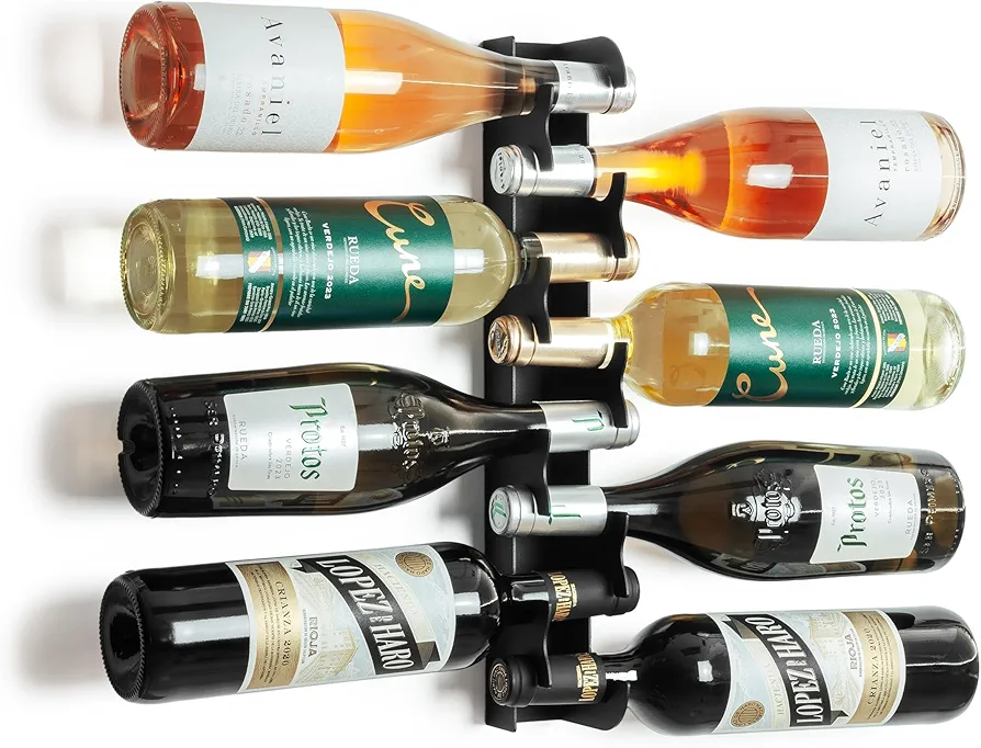 etterr Botellero Vino. Mueble Cocina, Decoracion Pared, Estanteria Pared, Botellero Pared, Accesorios Vino, Mueble botellero, Botellero Vino Pared, Soporte Vino. (1, Negro)