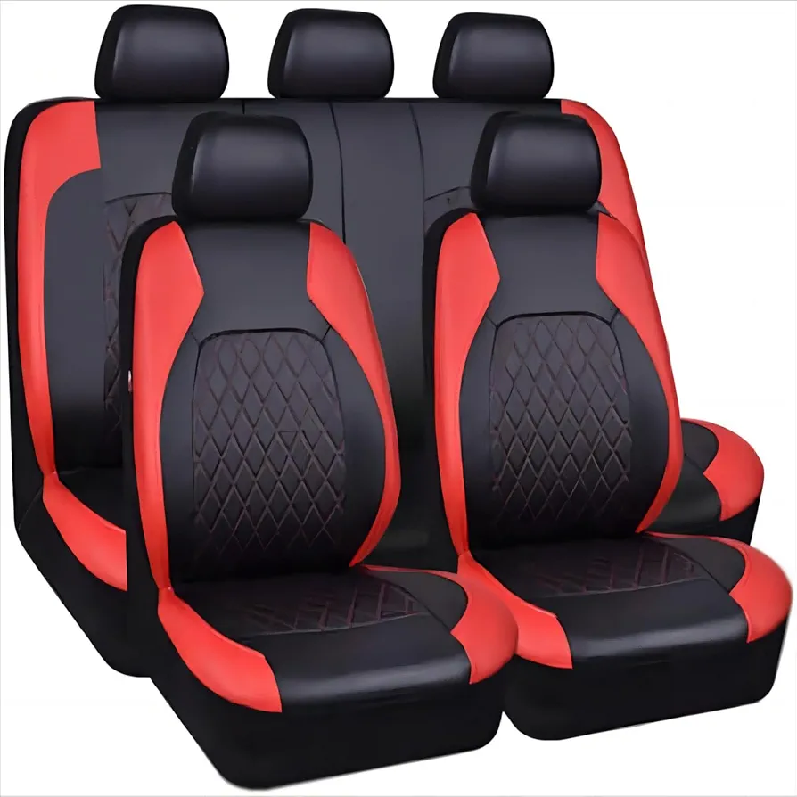 OushOp Coche Cuero Juegos de Cubreasientos para-Peugeot 208 (2015-2020) Peugeot 208 (2015-2020), Respirable Impermeables Cubreasientos Interior Accesorios,C
