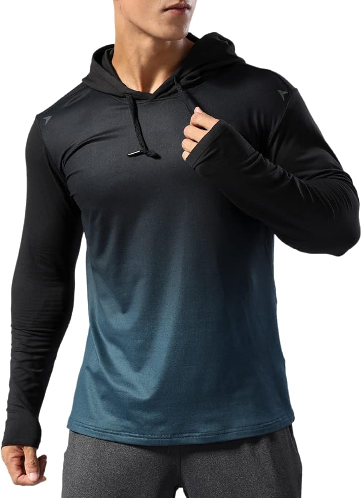 Hombre Forrado térmico Sudadera con Capucha atlética Pull-Over Manga Larga Ejercicio Fitness Running Invierno Otoño