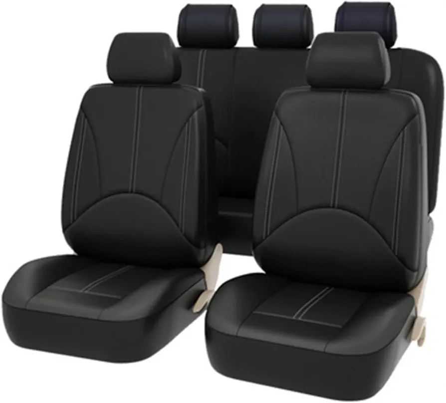 GANDUS Juego Completo de Fundas de Asientos de Cuero Transpirables para Mazda CX-5 2017-2023, Fundas para Asientos Delanteros Traseros Personalizadas Coche Interior Accesorios,A/Black