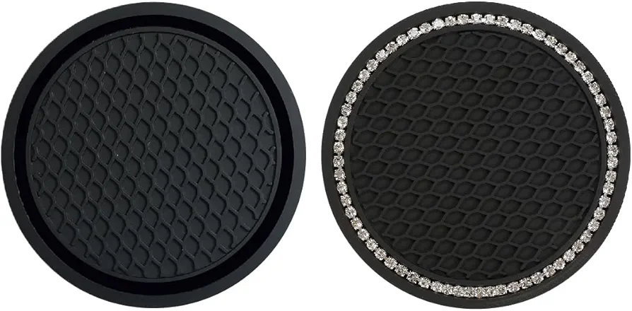 XUJLRL 2 Piezas Posavasos Coche Antideslizante de Silicona Antideslizante y Duradera Portavasos para Coche Accesorios Universales para el Interior del Vehículo (Negro)