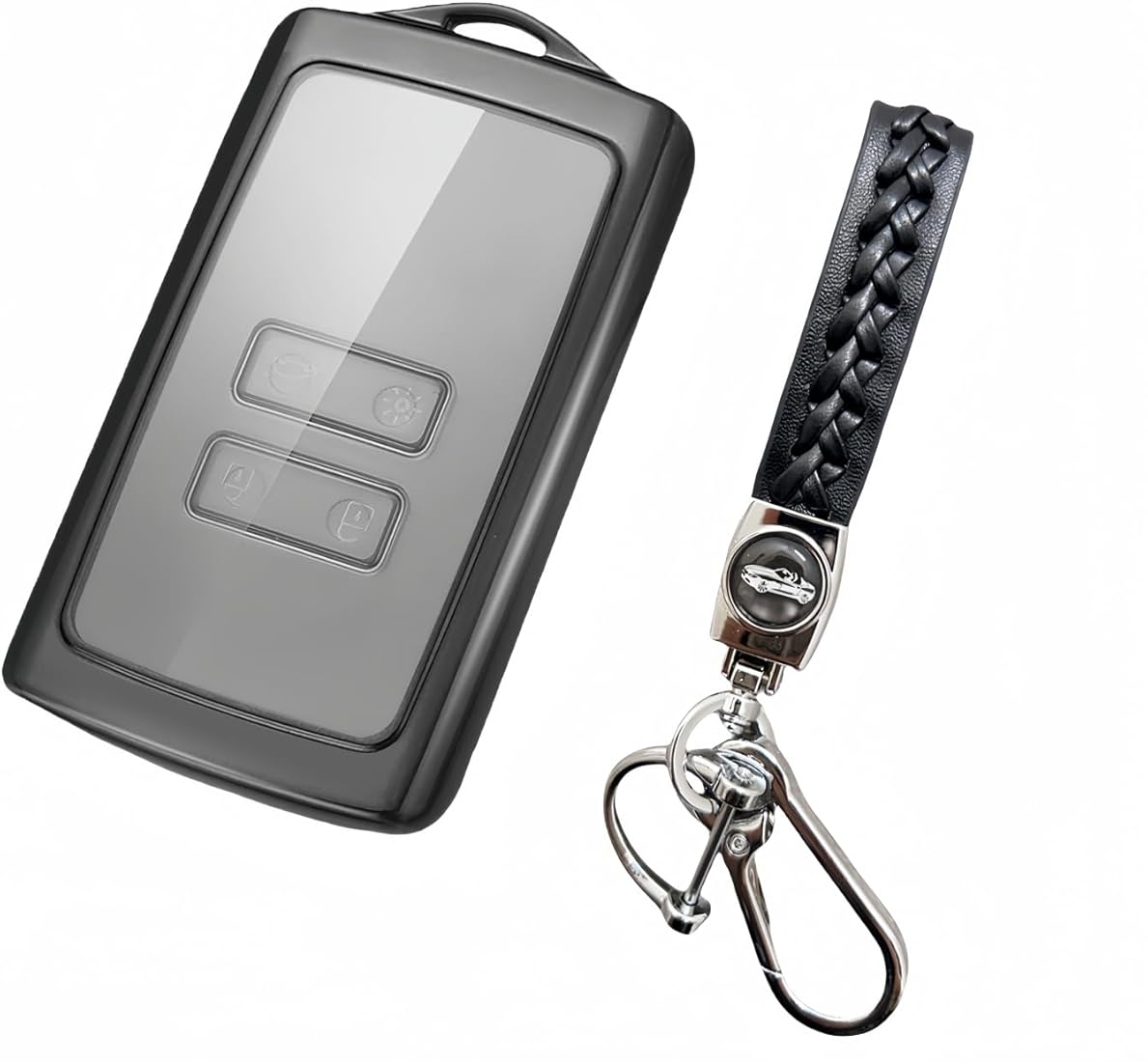 MEDZUK 【5 colores】 Compatible con Renault Austral E-Tech Hybrid 2022-2023 2024 Funda para llave de coche con accesorios de llavero
