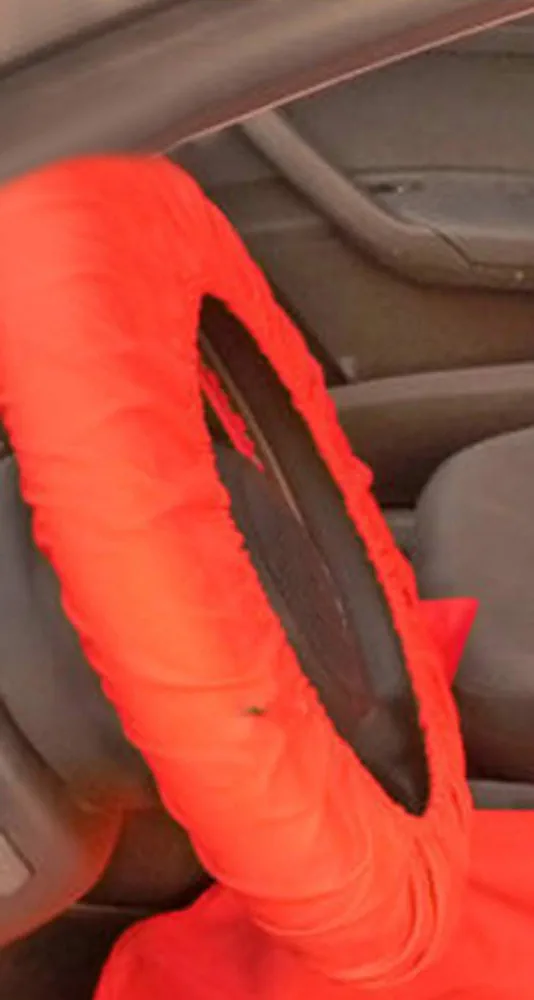 ISTN Cubierta del Volante del automóvil Protección Trenza en la manija Juego de Felpa Protector de Esponja Rojo