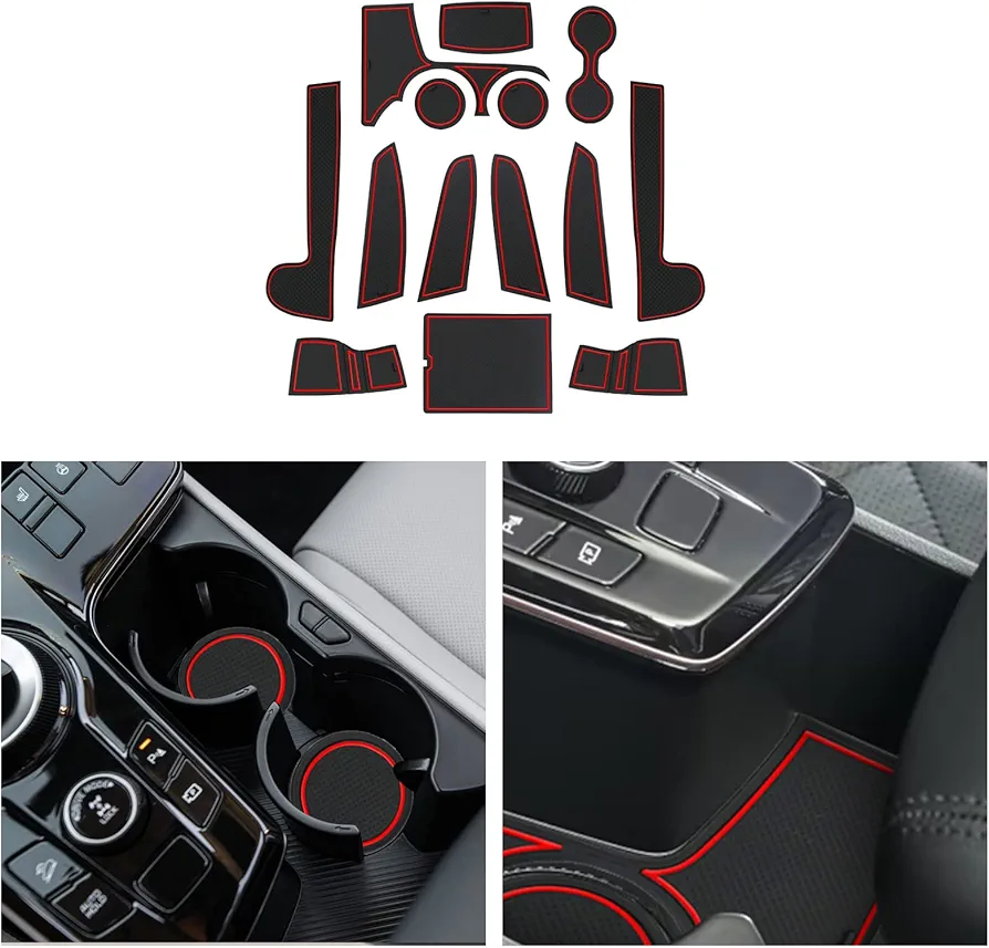CDEFG Compatible con Kia Sportage NQ5 2022 2023 2024 Alfombrillas de Goma Antideslizantes Reposabrazos Consola Central Portavasos Sportage 2024 Accesorios